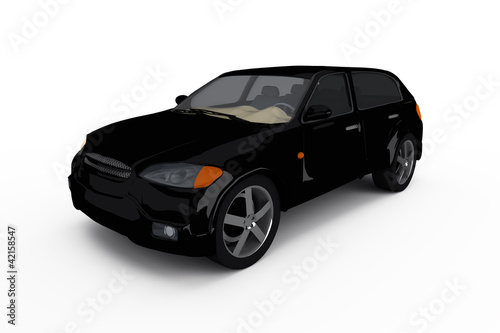 concept of theblack crossover car isolated on a white background