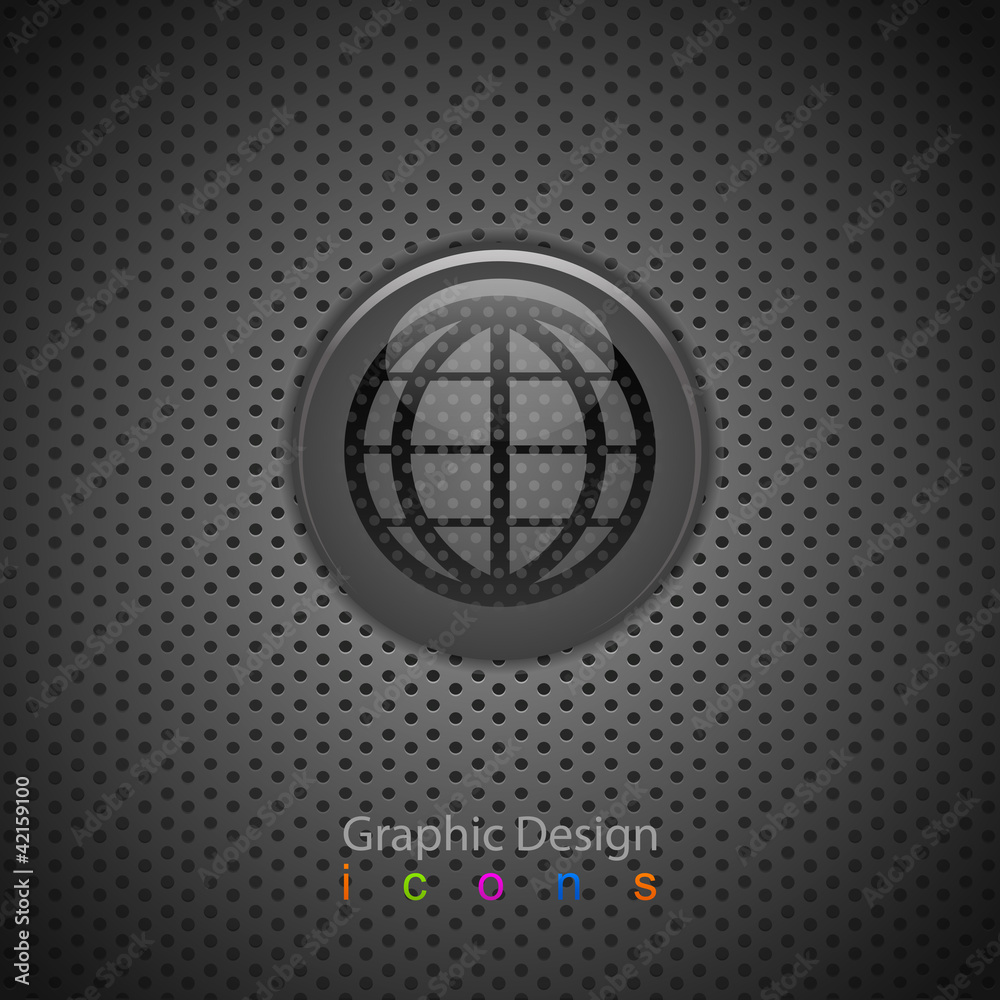 Vector Button on Carbon Fiber Internet Planet. Vector Button on Carbon Fiber Internet Planet.