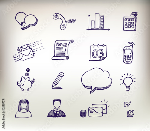 Sketchy doodle icon set