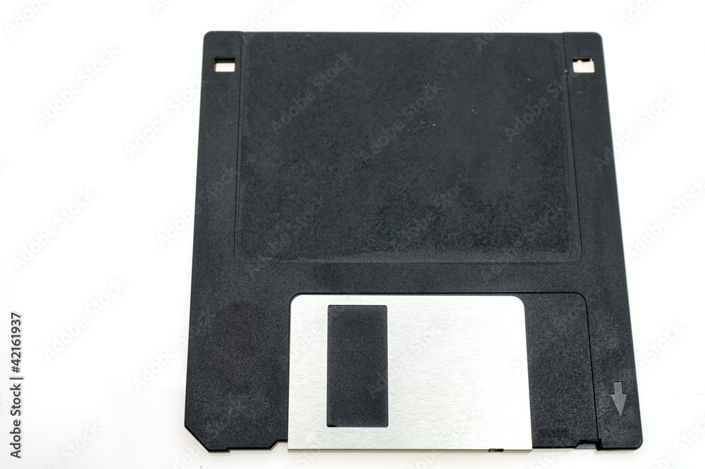 Black a diskette on a white background Black a diskette on a white background