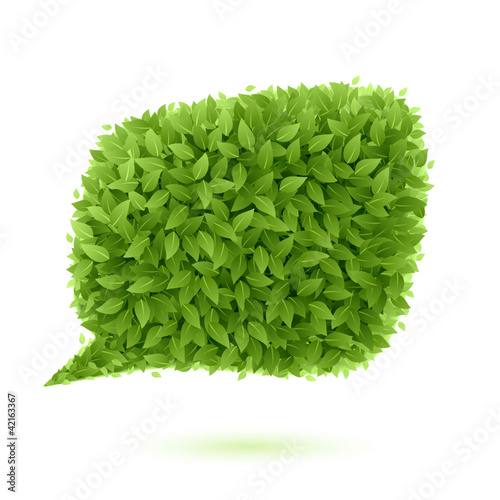 Speech bubble of green leaves