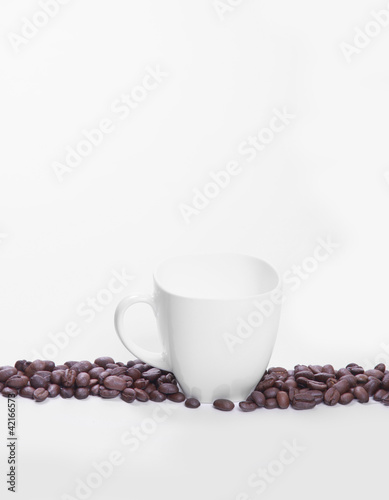 Cup of coffee on white