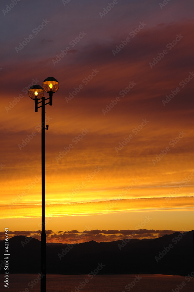 Street lamp after sunset