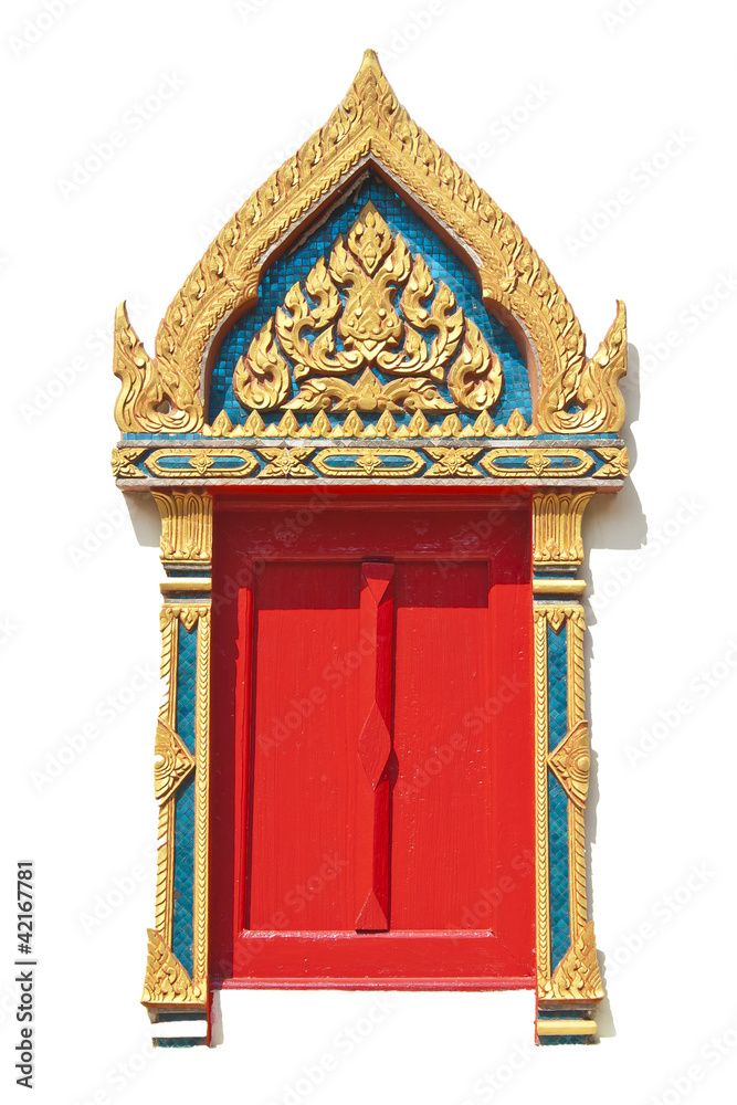 The decorative art of the faith of Thai temple window