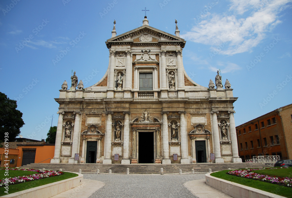 Ravenna, St Maria in Porto basilica front details