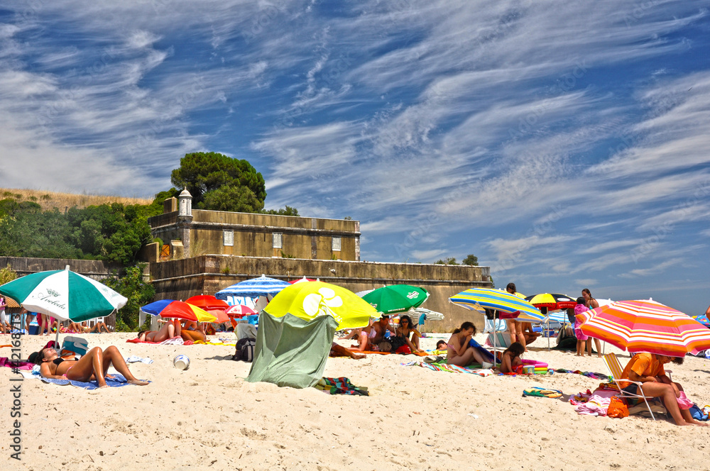 Beach of Albarquel, Setubal, summer in Portugal Beach of Albarquel, Setubal, summer in Portugal