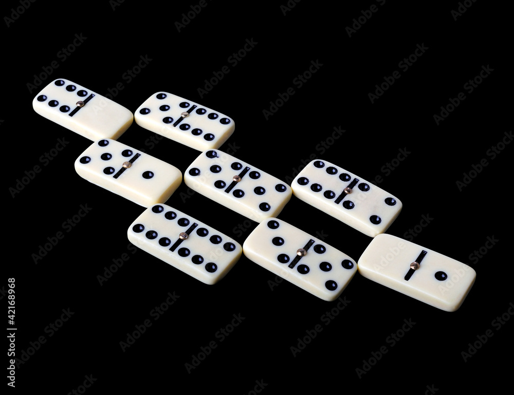 Domino isolated on a black background Domino isolated on a black background