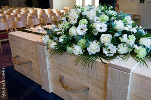 Coffin in crematory