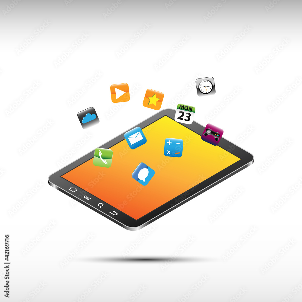 Tablet Orange With Shadows