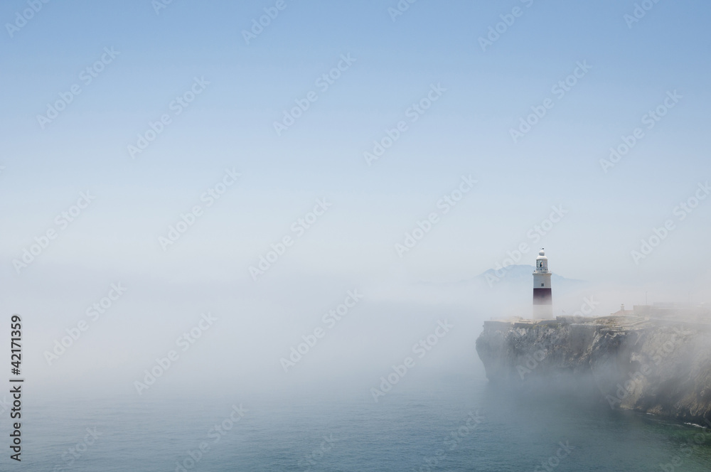Fototapeta premium Gibraltar Lighthouse in the Mist
