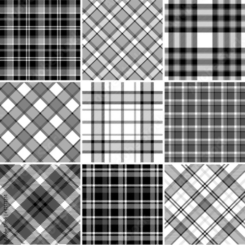 Black and white plaid patterns
