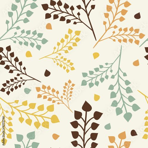 Seamless floral pattern with leaves