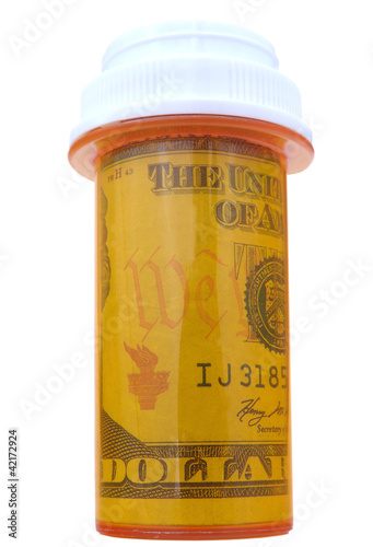 pill bottle with money
