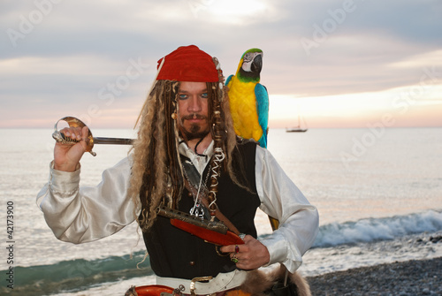 Pirate with  a parrot