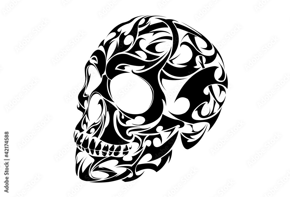 Tribal Skull Tattoo vector design Stock Vector | Adobe Stock
