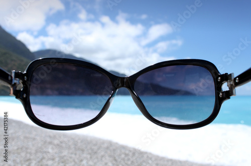 Beach View Through Holiday Sunglasses