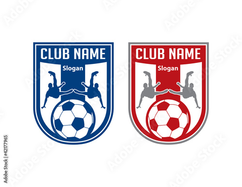 blue and red soccer shield