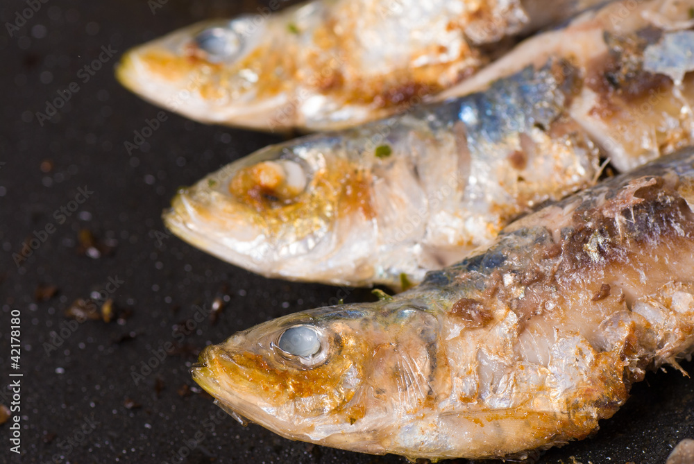 Sardines on the griddle