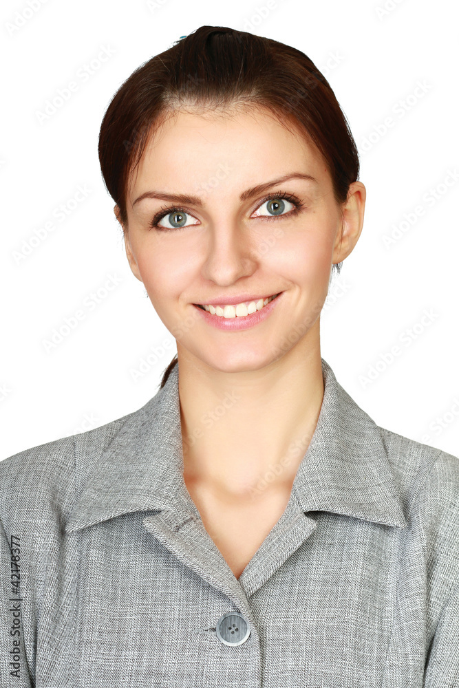 Caucasian businesswoman isolated on white background Caucasian businesswoman isolated on white background