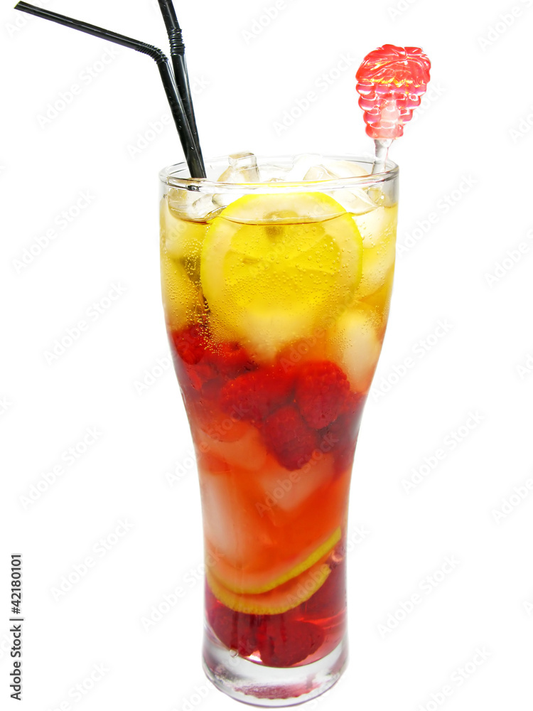 fruit red punch cocktail drink with raspberry fruit red punch cocktail drink with raspberry