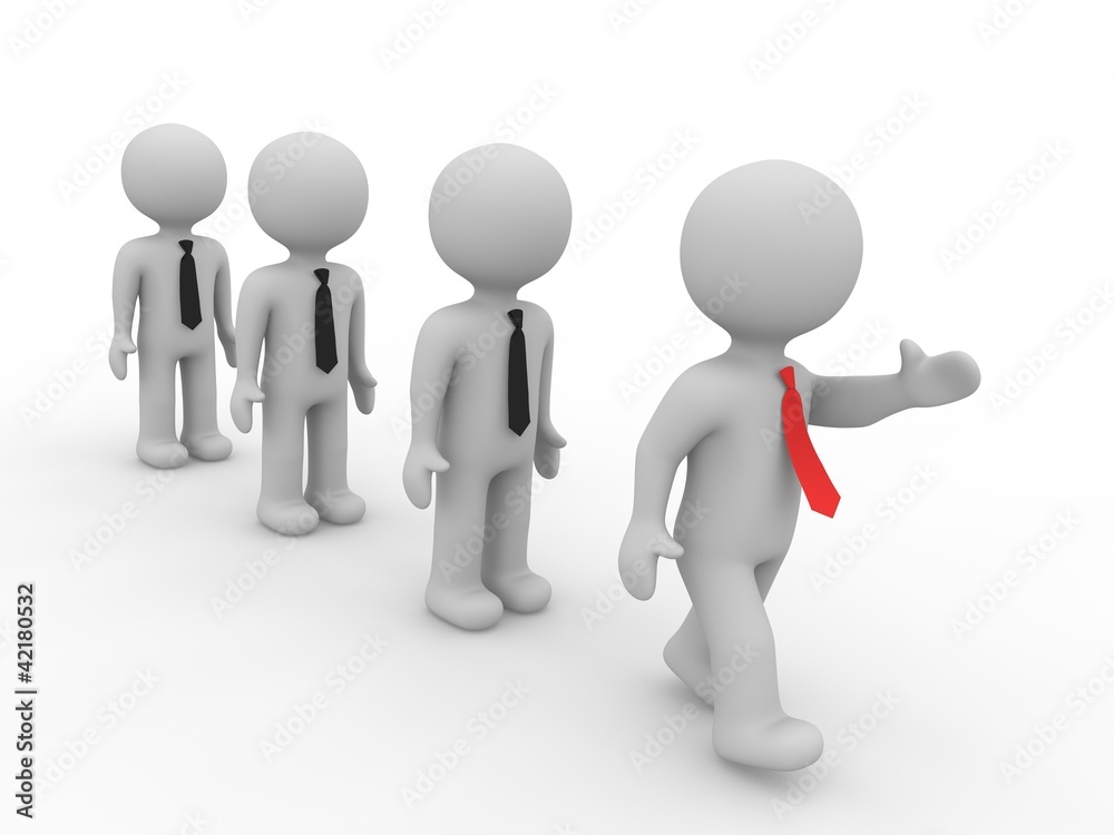 the leader is showing the direction to go the leader is showing the direction to go