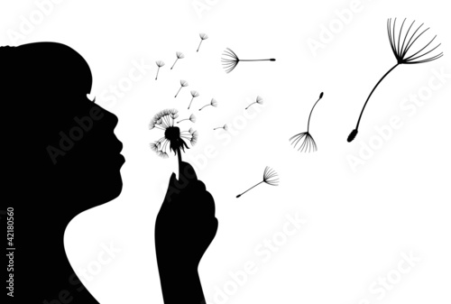 dandelion flower and girl