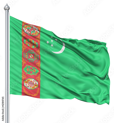 Waving flag of Turkmenistan