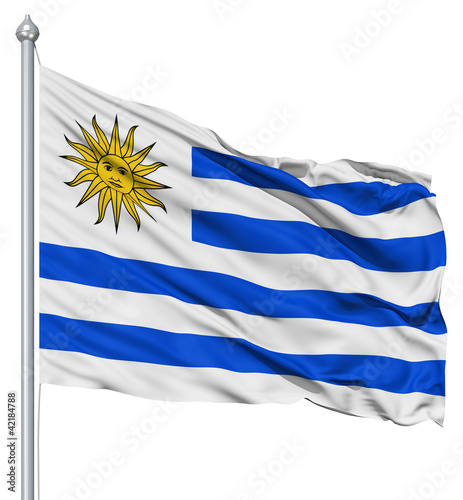 Waving flag of Uruguay photo