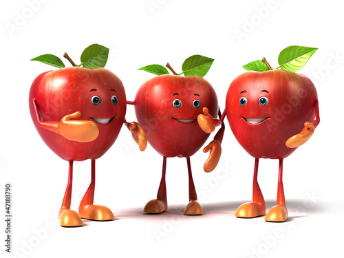 3d rendered illustration of a group of apples
