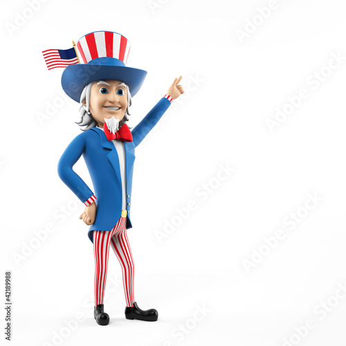 3d rendered illustration of an uncle sam photo