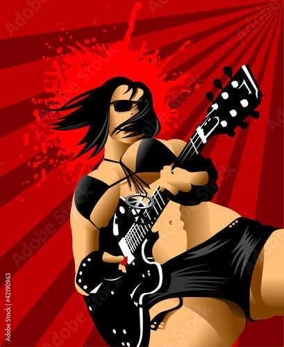 beauty with a guitar