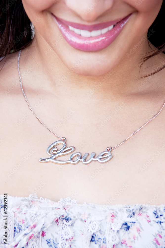 smile and a love necklace