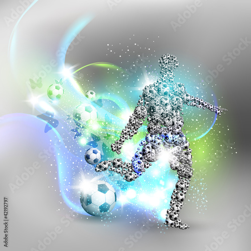 Abstract soccer card of players