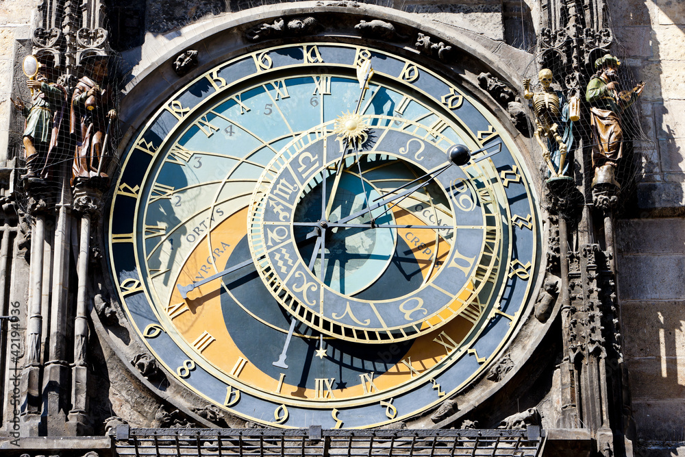detail of horloge at Old Town Square, Prague, Czech Republic detail of horloge at Old Town Square, Prague, Czech Republic