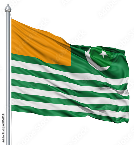 Waving flag of Azad Kashmir photo