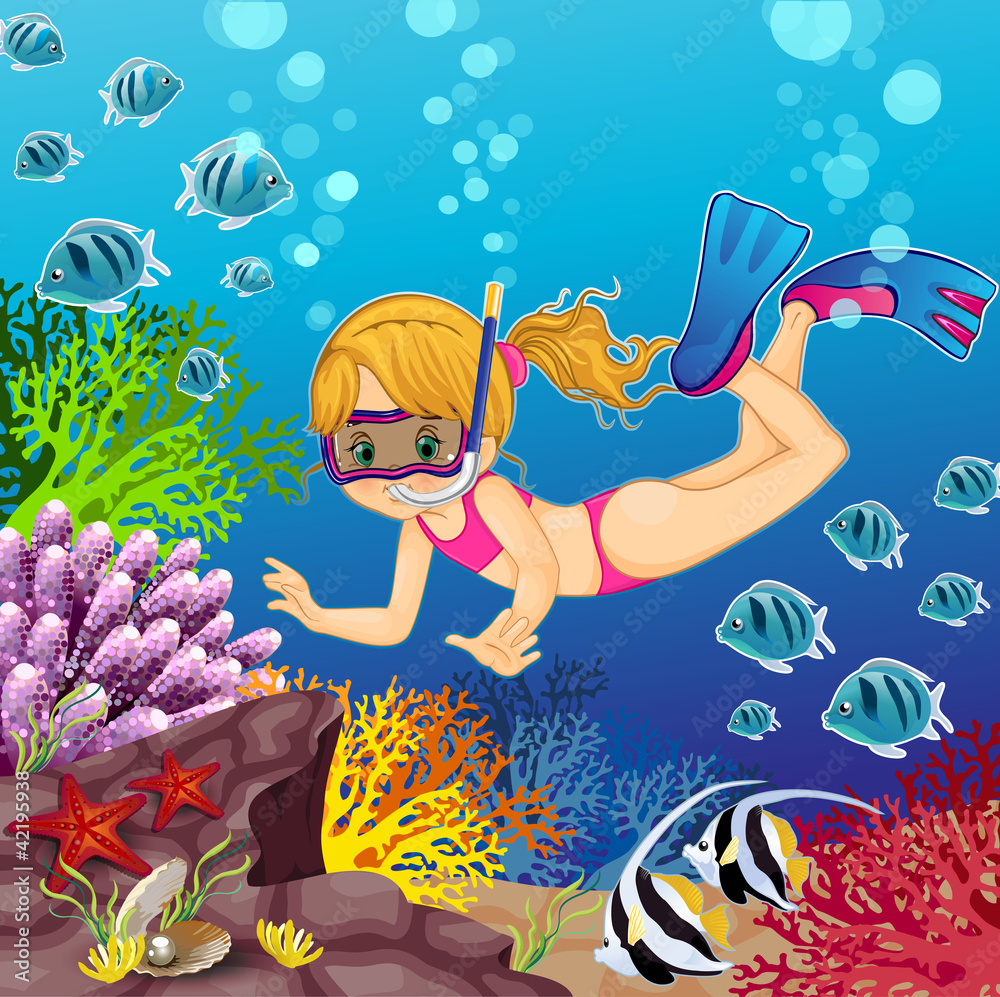 Girl snorkeling