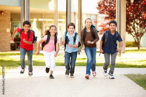 Schoolchildren at home time