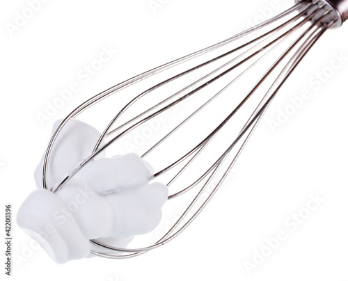 Fotografia, Obraz Metal whisk for whipping eggs with cream isolated on white