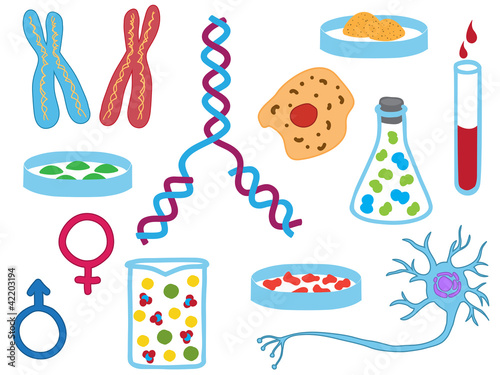Illustration of biology icons