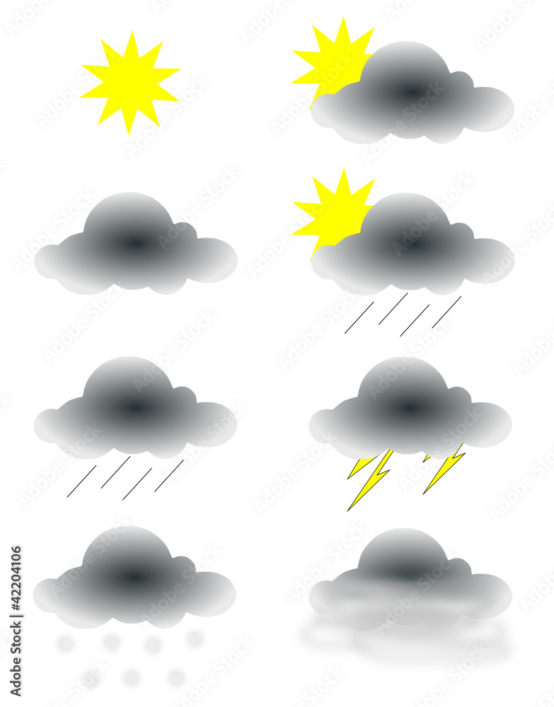 Pictogrammes Météo Gris