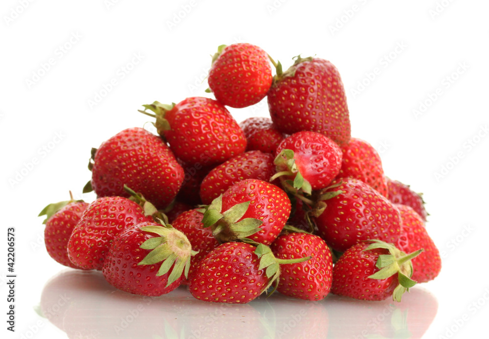 sweet ripe strawberries isolated on white sweet ripe strawberries isolated on white