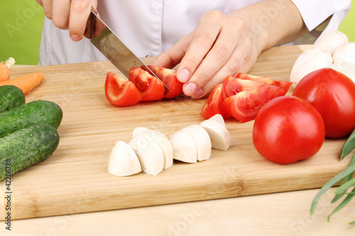 Chopping food ingredients