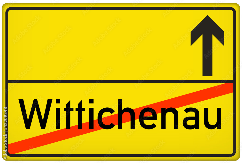 Ortsausgangsschild Stadt Wittichenau Ortsausgangsschild Stadt Wittichenau