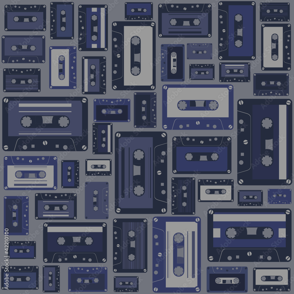Obraz premium Cassette tape seamless pattern