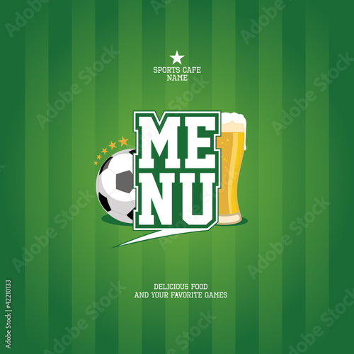 Sports Bar Menu card design template.