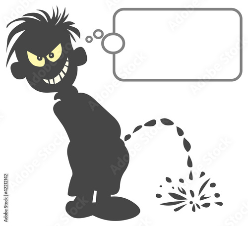Cartoon pissing Silhouette.
