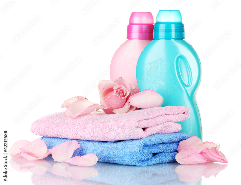 Towel and cleaning isolated on white Towel and cleaning isolated on white