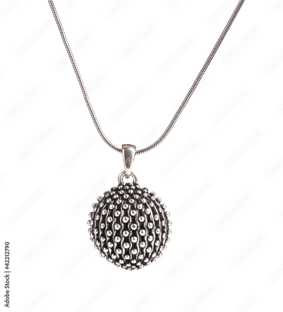 Silver pendant isolated on white