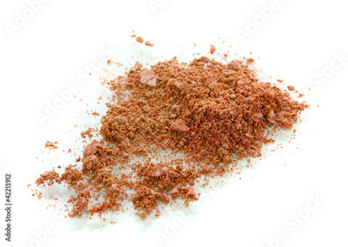 Fototapet Crushed brown eyeshadows isolated on white