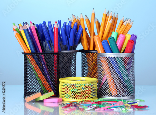 Color  holders for office supplies with them